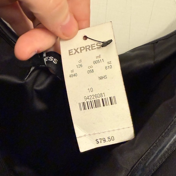 Express Black Strapless mini Dress with zipper closure - Picture 8 of 9